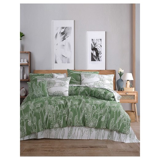 Colorful Cotton Komplet pościeli renforcé w kolorze zielono-białym Colorful Cotton 200x200 cm okazja Limango Polska