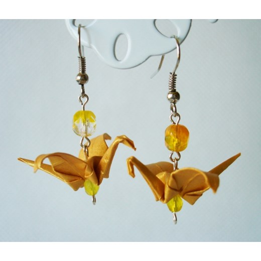 Kolczyki origami Metallic Żurawie szczęścia mybaze-com szary jesień