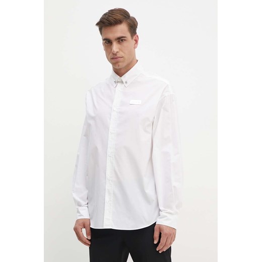 Versace Jeans Couture koszula bawełniana męska kolor biały relaxed z kołnierzykiem klasycznym 77GALY10 CN002 ze sklepu ANSWEAR.com w kategorii Koszule męskie - zdjęcie 174035050