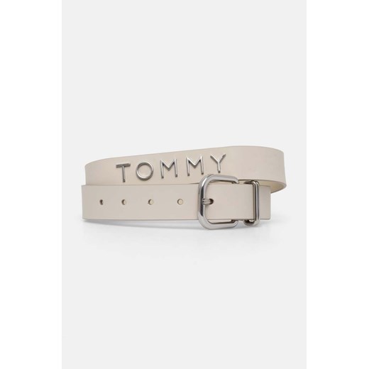 Tommy Jeans pasek skórzany damski kolor beżowy AW0AW16255 ze sklepu ANSWEAR.com w kategorii Paski damskie - zdjęcie 174035331