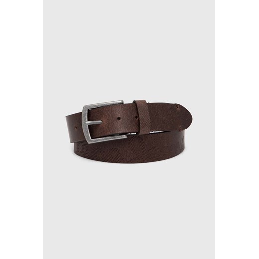 Pepe Jeans pasek skórzany PALMER BELT męski kolor brązowy PM021024 ze sklepu ANSWEAR.com w kategorii Paski męskie - zdjęcie 174035352