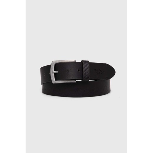 Pepe Jeans pasek skórzany PALMER BELT męski kolor czarny PM021024 ze sklepu ANSWEAR.com w kategorii Paski męskie - zdjęcie 174035354