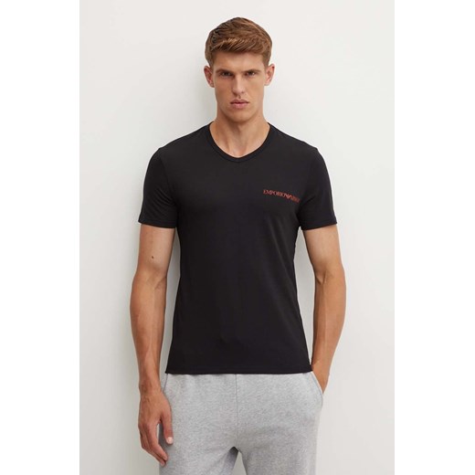 Emporio Armani Underwear t-shirt lounge 2-pack kolor czarny z nadrukiem 111849 4F717 ze sklepu ANSWEAR.com w kategorii T-shirty męskie - zdjęcie 174035682