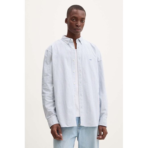Levi&apos;s koszula bawełniana męska kolor niebieski relaxed z kołnierzykiem button-down ze sklepu ANSWEAR.com w kategorii Koszule męskie - zdjęcie 174035791