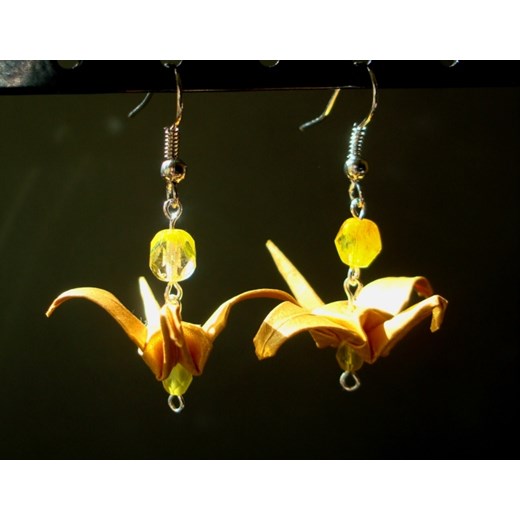 Kolczyki origami Metallic Żurawie szczęścia mybaze-com czarny jesień