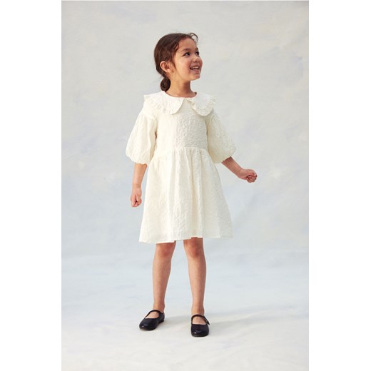 H & M - Sukienka z bawełnianej kory - Biały H & M 98 (2-3Y) H&M