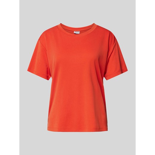 T-shirt z prążkowanym okrągłym dekoltem ze sklepu Peek&Cloppenburg  w kategorii Bluzki damskie - zdjęcie 174037161