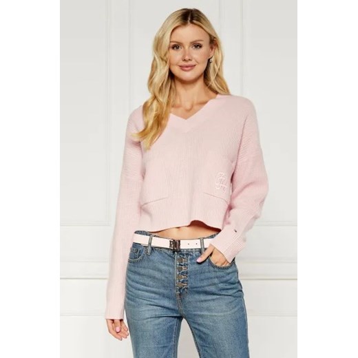 Tommy Hilfiger Wełniany sweter | Relaxed fit ze sklepu Gomez Fashion Store w kategorii Swetry damskie - zdjęcie 174039001