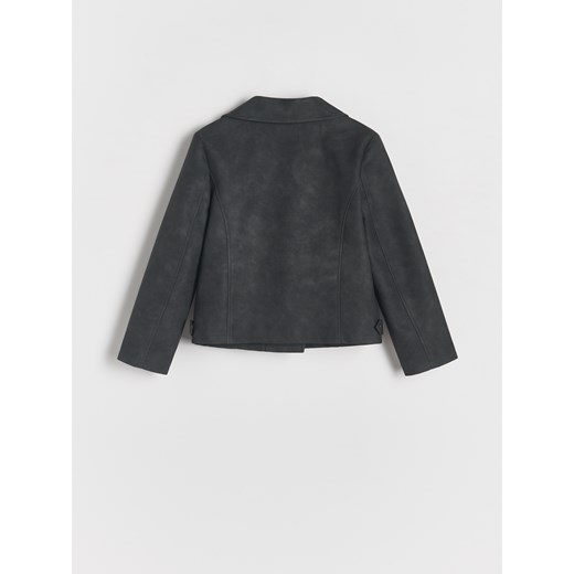 Reserved - Ramoneska z imitacji skóry - czarny ze sklepu Reserved w kategorii Kurtki dziewczęce - zdjęcie 174040150