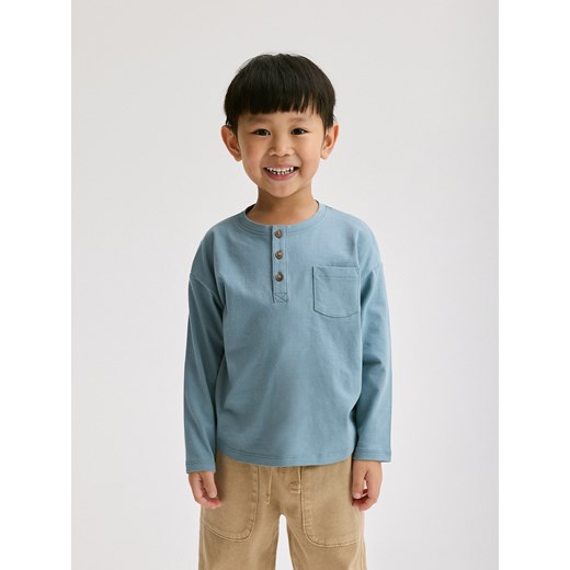 Reserved - Bawełniany longsleeve - jasnozielony Reserved 98 (2-3 lata) Reserved