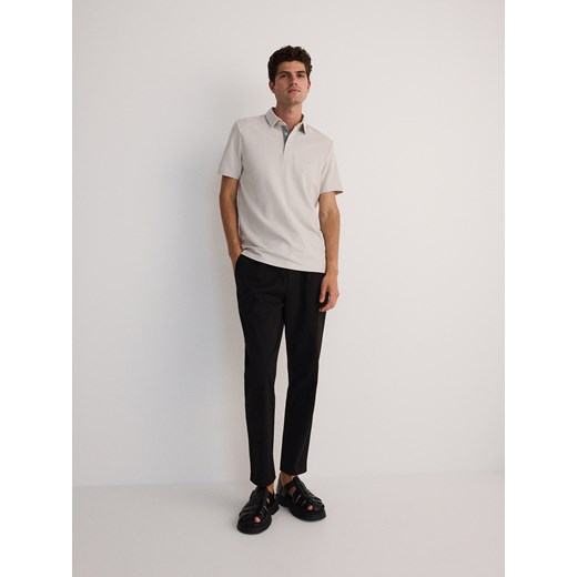 Reserved - Koszulka polo regular fit - jasnoszary Reserved M Reserved