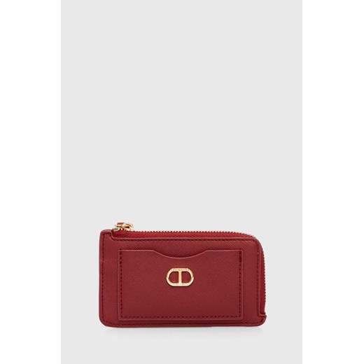 Twinset etui na karty kolor bordowy 242TH7030 ze sklepu ANSWEAR.com w kategorii Portfele damskie - zdjęcie 174045164
