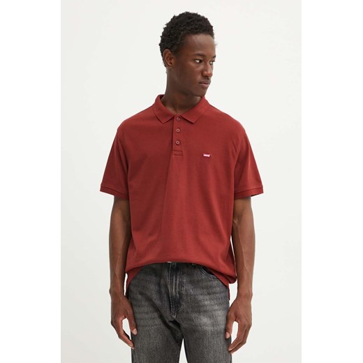 Levi&apos;s polo bawełniane kolor czerwony gładki 001EX ze sklepu ANSWEAR.com w kategorii T-shirty męskie - zdjęcie 174045192