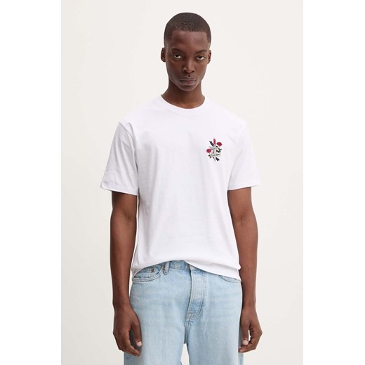 The Kooples t-shirt bawełniany męski kolor biały z aplikacją HTSC29036K ze sklepu ANSWEAR.com w kategorii T-shirty męskie - zdjęcie 174045293