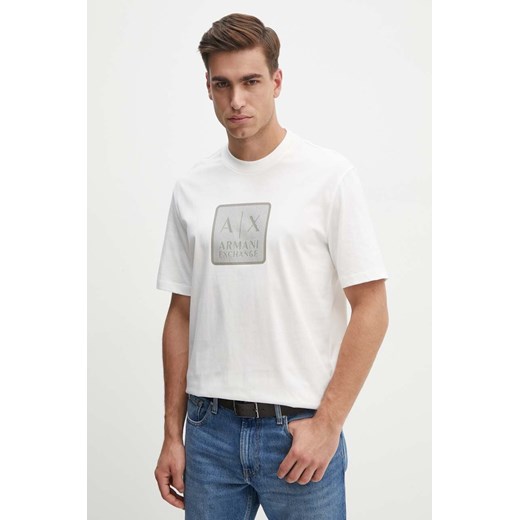 Armani Exchange t-shirt bawełniany męski kolor biały z nadrukiem 6DZTHB ZJ9JZ ze sklepu ANSWEAR.com w kategorii T-shirty męskie - zdjęcie 174045344