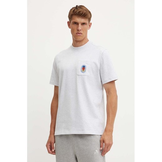 adidas Originals t-shirt bawełniany męski kolor szary melanżowy IZ2552 ze sklepu ANSWEAR.com w kategorii T-shirty męskie - zdjęcie 174045374