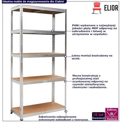 Regał do piwnicy z 5 półkami - Arfi 5X Elior One Size Edinos.pl promocyjna cena