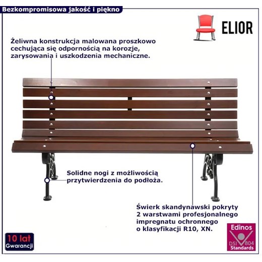 Elegancka ławka parkowa - Visteria 4V Elior One Size Edinos.pl