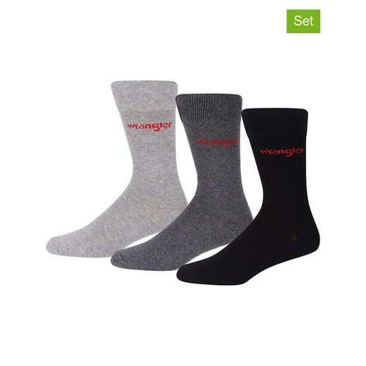 Wrangler Skarpety (3 pary) &quot;Coull&quot; w kolorze czarno-szarym ze sklepu Limango Polska w kategorii Skarpetki męskie - zdjęcie 174050523