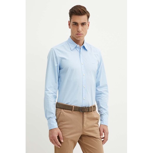Boss Orange koszula bawełniana męska kolor niebieski regular z kołnierzykiem klasycznym 50518304 ze sklepu ANSWEAR.com w kategorii Koszule męskie - zdjęcie 174051502