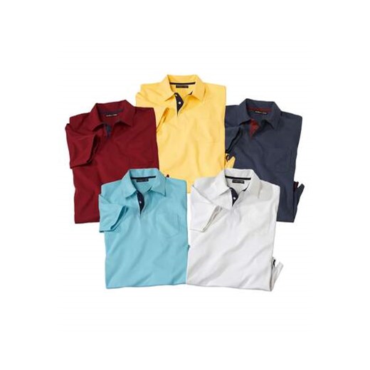 Zestaw 5 bawełnianych koszulek polo ze sklepu Atlas For Men w kategorii T-shirty męskie - zdjęcie 174054023