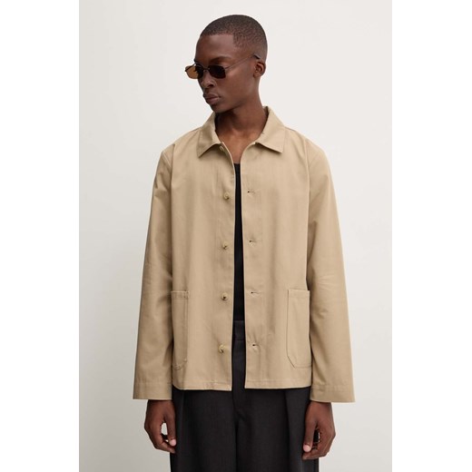 A.P.C. kurtka veste kerlouan logo męska kolor beżowy przejściowa COGEW.H03205 ze sklepu ANSWEAR.com w kategorii Kurtki męskie - zdjęcie 174055571