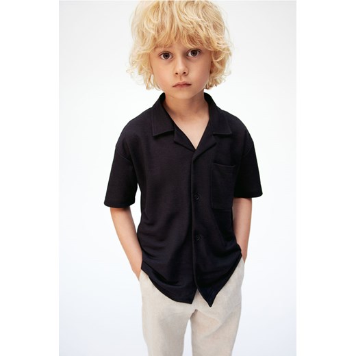 H & M - Koszula z piki z otwartymi klapami - Czarny H & M 122 H&M