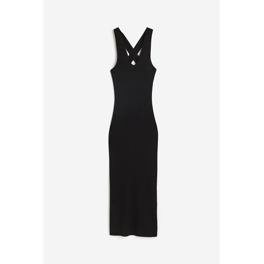 H & M - Sukienka z dzianiny w prążki - Czarny H & M M H&M