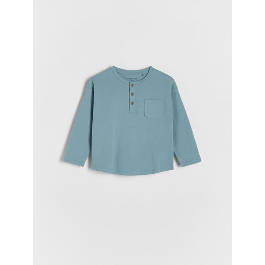 Reserved - Bawełniany longsleeve - jasnozielony Reserved 110 (4-5 lat) Reserved