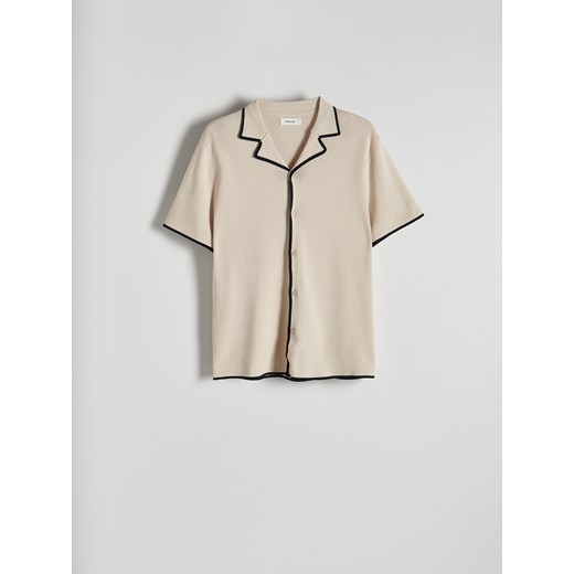 Reserved - Rozpinany sweter polo - złamana biel Reserved M Reserved