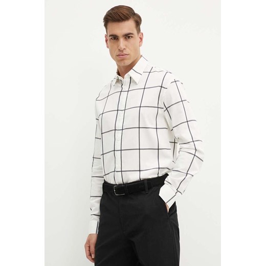 Armani Exchange koszula bawełniana męska kolor biały regular z kołnierzykiem klasycznym 6DZCL5 ZN5FZ ze sklepu ANSWEAR.com w kategorii Koszule męskie - zdjęcie 174059233