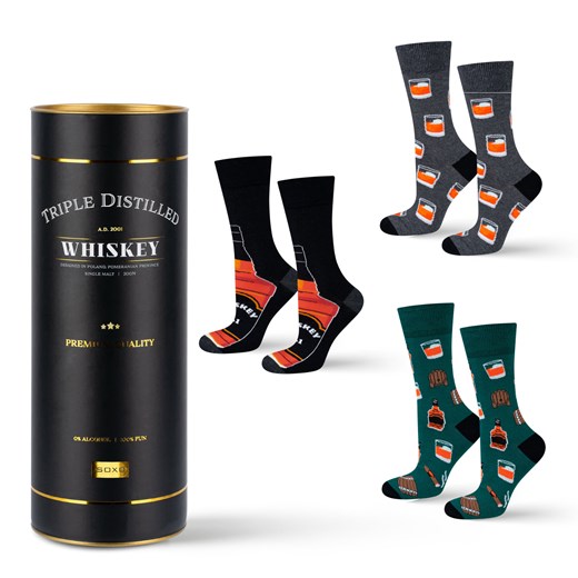 Skarpetki męskie kolorowe SOXO Whiskey w tubie - 3 Pary ze sklepu Sklep SOXO w kategorii Skarpetki męskie - zdjęcie 174061340