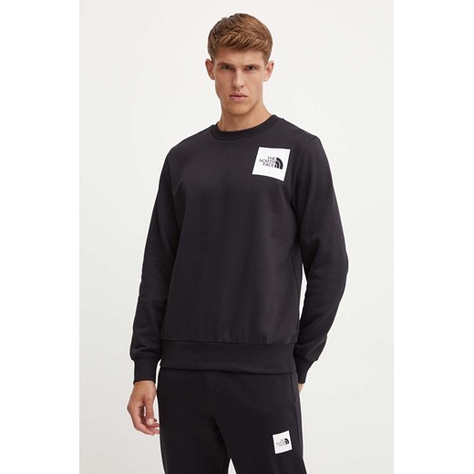 The North Face bluza Fine Crew męska kolor czarny z nadrukiem NF0A89EVJK31 ze sklepu ANSWEAR.com w kategorii Bluzy męskie - zdjęcie 174062880