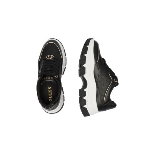 Buty sportowe damskie czarne Guess sneakersy na platformie wiązane