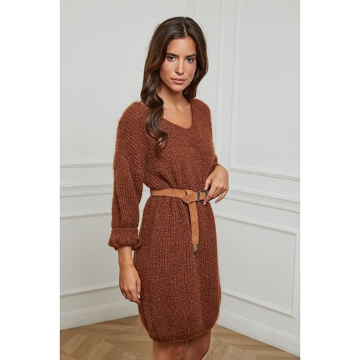 L&apos;armoire de Suzette Sukienka dzianinowa w kolorze brązowym L'armoire De Suzette 34/36 okazja Limango Polska