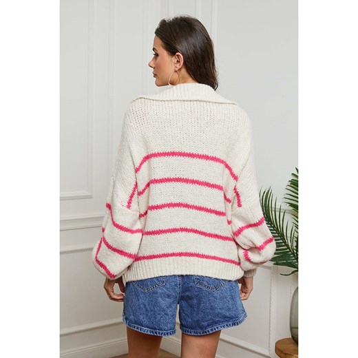 So Cachemire Sweter &quot;Althena&quot; w kolorze beżowo-różowym So Cachemire M wyprzedaż Limango Polska