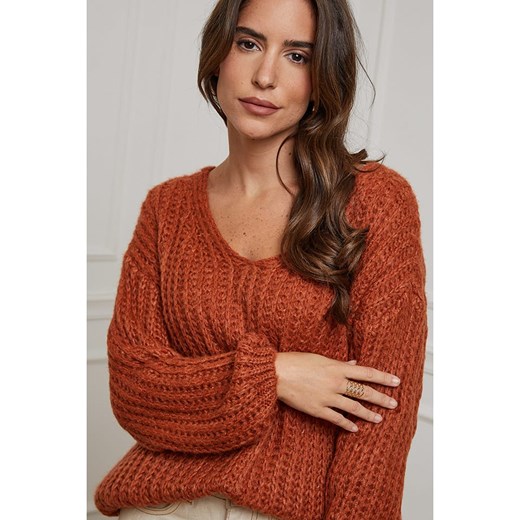 L&apos;armoire de Suzette Sweter w kolorze czerwonym L'armoire De Suzette 36/38 wyprzedaż Limango Polska