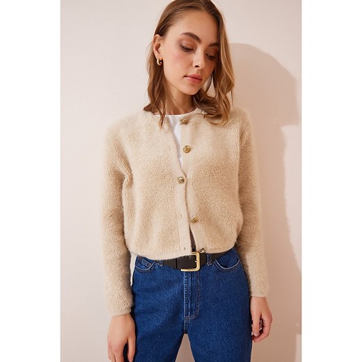 Happiness Istanbul Kardigan w kolorze beżowym Happiness Istanbul onesize okazyjna cena Limango Polska