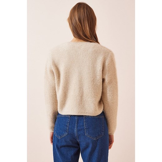 Happiness Istanbul Kardigan w kolorze beżowym Happiness Istanbul onesize okazja Limango Polska