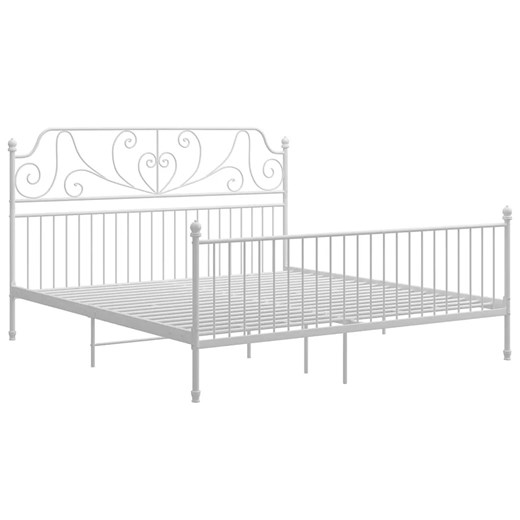 Białe metalowe łóżko małżeńskie 180x200 cm - Hadson ze sklepu Edinos.pl w kategorii Łóżka i materace - zdjęcie 174071204