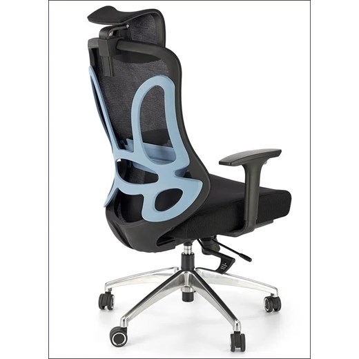Obrotowy ergonomiczny czarny fotel z regulowanym zagłówkiem - Impero Elior One Size Edinos.pl