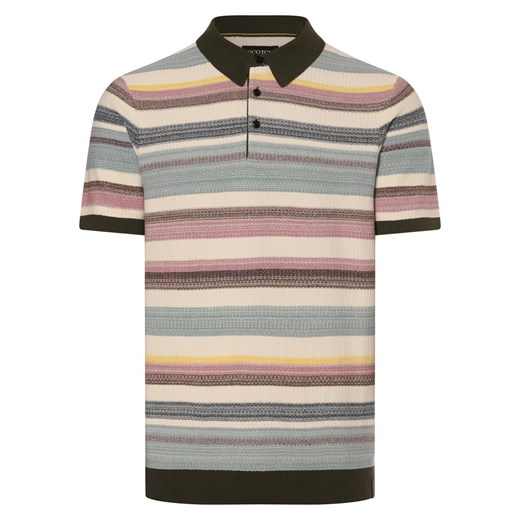 Scotch & Soda Męska koszulka polo Mężczyźni Bawełna écru w paski ze sklepu vangraaf w kategorii T-shirty męskie - zdjęcie 174072482