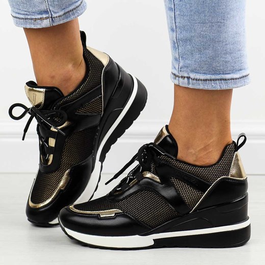 Sneakersy półbuty damskie Vinceza 10743 Bk/gl ze sklepu suzana.pl w kategorii Buty sportowe damskie - zdjęcie 174076111