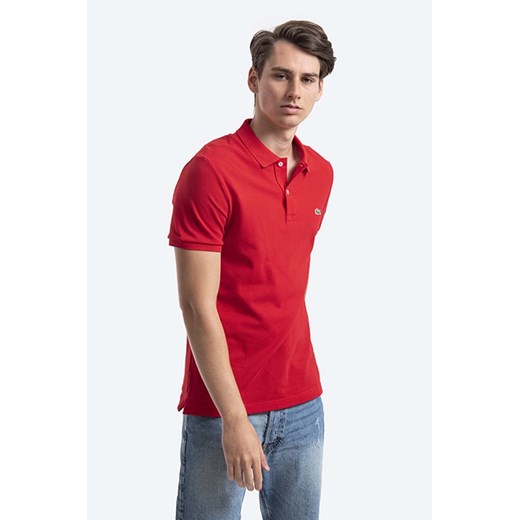 Lacoste polo bawełniane PH4012 240 kolor czerwony gładki PH4012.240-240 ze sklepu ANSWEAR.com w kategorii T-shirty męskie - zdjęcie 174078984