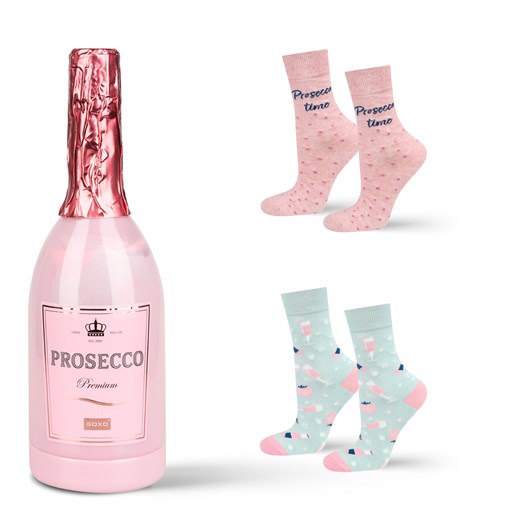 Skarpetki damskie SOXO Prosecco w butelce - 2 Pary ze sklepu Sklep SOXO w kategorii Skarpetki damskie - zdjęcie 174079283