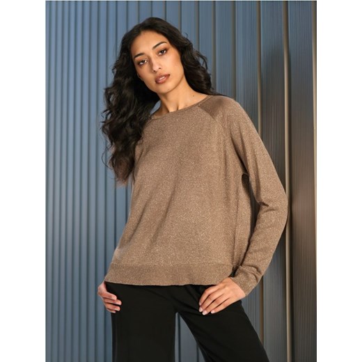 Sinsay - Sweter z metalizowaną nitką - brązowy Sinsay XL Sinsay