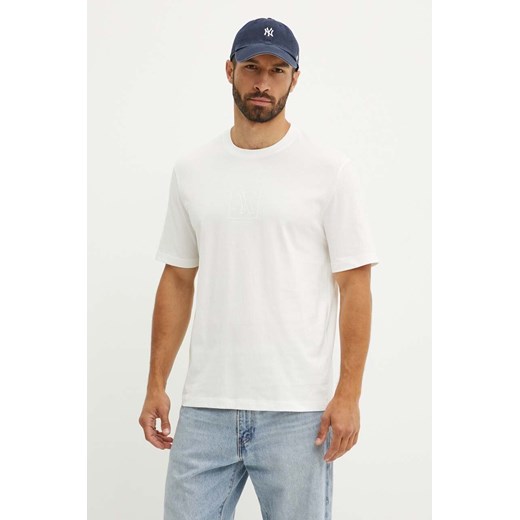 Armani Exchange t-shirt bawełniany męski kolor biały z aplikacją 6DZTLE ZJ9JZ ze sklepu ANSWEAR.com w kategorii T-shirty męskie - zdjęcie 174083664