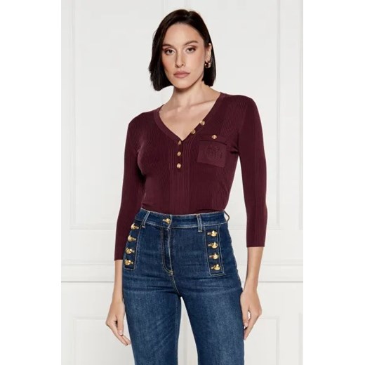 Elisabetta Franchi Bluzka | Slim Fit | z dodatkiem jedwabiu ze sklepu Gomez Fashion Store w kategorii Bluzki damskie - zdjęcie 174084194