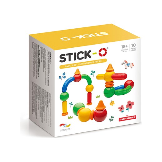 STICK-O 10-częściowy zestaw magnetyczny &quot;STICK-O Basic&quot; - 18 m+ ze sklepu Limango Polska w kategorii Zabawki - zdjęcie 174084254