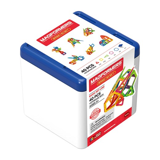 MAGFORMERS 40-częściowy zestaw magnetyczny &quot;Basic&quot; z pudełkiem - 3+ ze sklepu Limango Polska w kategorii Zabawki - zdjęcie 174085642
